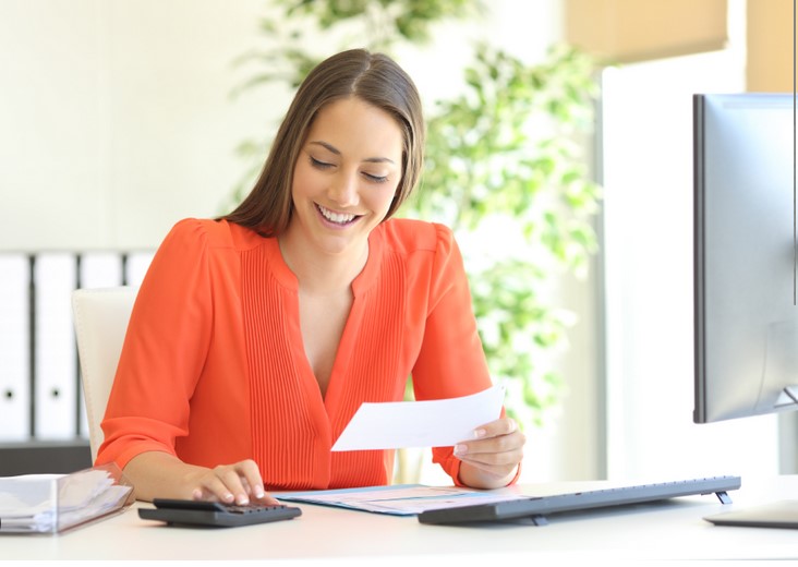 woman working in office